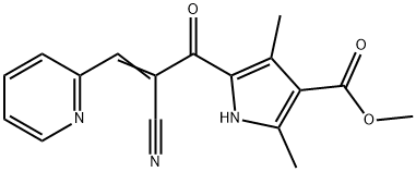 1H-Pyrrole-3-carboxylicacid,5-[2-cyano-1-oxo-3-(2-pyridinyl)-2-propenyl]-2,4-dimethyl-,methylester(9CI) 结构式