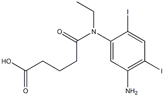 5-[N-Ethyl-N-(5-amino-2,4-diiodophenyl)amino]-5-oxopentanoic acid Struktur