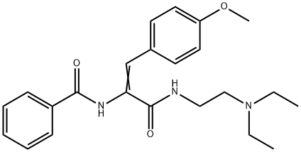 2-Benzoylamino-N-[2-(diethylamino)ethyl]-3-(4-methoxyphenyl)propenamide 结构式