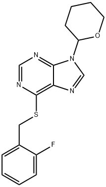 6-[(2-fluorophenyl)methylsulfanyl]-9-(oxan-2-yl)purine Structure