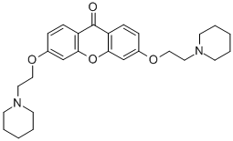 3,6-ビス[2-(ピペリジノ)エトキシ]キサントン 化学構造式