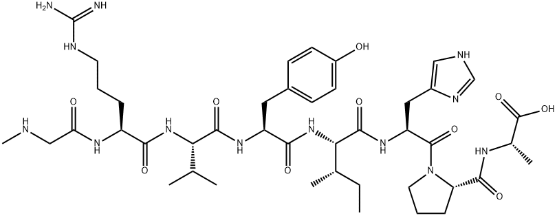[Sar1,Ala8]アンギオテンシンII 化学構造式