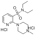 3-Pyridinesulfonamide, N,N-diethyl-2-(4-methyl-1-piperazinyl)-, dihydr ochloride 化学構造式