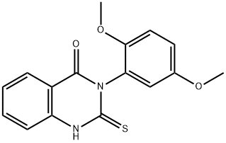 3-(2,5-ジメトキシフェニル)-2-チオキソ-2,3-ジヒドロ-4(1H)-キナゾリノン 化学構造式