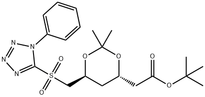 2-[(4R,6S)-2,2-ジメチル-6-[(1-フェニル-1H-テルアゾール-5-イルスルホニル)メチル]-1,3-ジオキサン-4-イル]酢酸TERT-ブチル 化学構造式