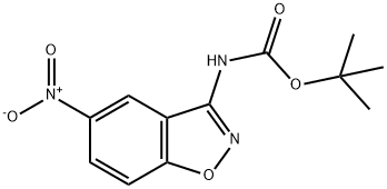 (5-硝基-1,2-苯并异恶唑-3-基)氨基甲酸叔丁酯 结构式
