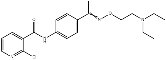 4'-(2-Chloronicotinoylamino)acetophenone O-(2-diethylaminoethyl)oxime,38063-92-2,结构式