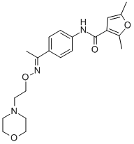 4'-[(2,5-Dimethylfuran-3-yl)carbonylamino]acetophenone O-(2-morpholinoethyl)oxime 结构式