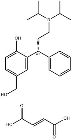 (R)-2-[3-(二异丙基氨基)-1-苯基丙基]-4-羟甲基苯酚富马酸盐,380636-50-0,结构式