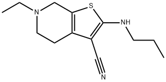 Thieno[2,3-c]pyridine-3-carbonitrile, 6-ethyl-4,5,6,7-tetrahydro-2-(propylamino)- (9CI) 结构式