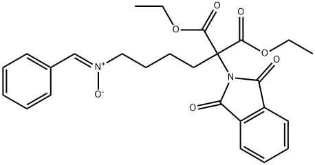 (Z)-N-ベンジリデン-5,5-ビス(エトキシカルボニル)-5-(1,3-ジヒドロ-1,3-ジオキソ-2H-イソインドール-2-イル)ペンタン-1-アミンオキシド 化学構造式