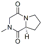 Pyrrolo[1,2-a]pyrazine-1,4-dione, hexahydro-2-methyl-, (S)- (9CI) Structure