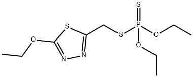 Phosphorodithioic acid, O,O-diethyl S-((5-ethoxy-1,3,4-thiadiazol-2-yl )methyl) ester 化学構造式