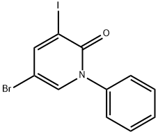 2(1H)-Pyridinone, 5-broMo-3-iodo-1-phenyl- Struktur
