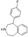 1-(4-FLUOROPHENYL)-2,3,4,5-TETRAHYDRO-1H-BENZO(D)AZEPINE 化学構造式