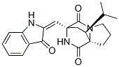 (3S,8aR,10S)-3-[[(E)-1,3-Dihydro-3-oxo-2H-indol-2-ylidene]methyl]-1,2,3,7,8,8a-hexahydro-10-(1-methylethyl)-6H-3,8a-ethanopyrrolo[1,2-a]pyrazine-1,4-dione 结构式