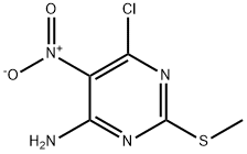 6-氯-2-(甲巯基)-5-硝基嘧啶-4-胺, 38136-96-8, 结构式