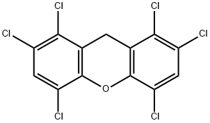 1,2,4,5,7,8-hexachloro(9H)xanthene Struktur