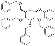 .beta.-D-Glucopyranoside, phenyl 2,3,4,6-tetrakis-O-(phenylmethyl)-1-thio- Structure