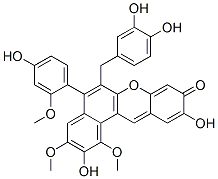 6-[(3,4-dihydroxyphenyl)methyl]-2,10-dihydroxy-5-(4-hydroxy-2-methoxyphenyl)-1,3-dimethoxy-9H-benzo[a]xanthen-9-one,38185-48-7,结构式