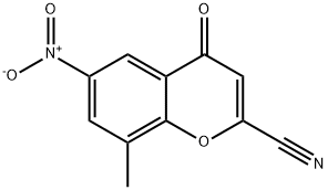 4H-1-Benzopyran-2-carbonitrile, 8-methyl-6-nitro-4-oxo- Structure