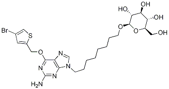 8-[2-氨基-6-[(4-溴-2-噻吩基)甲氧基]-9H-嘌呤-9-基]辛基 BETA-D-吡喃葡萄糖苷 结构式
