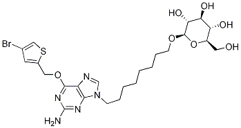 (2R,3R,4S,5S,6R)-2-((8-(2-aMino-6-((4-broMothiophen-2-yl)Methoxy)-9H-purin-9-yl)octyl)oxy)-6-(hydroxyMethyl)tetrahydro-2H-pyran-3,4,5-triol|8-[2-氨基-6-[(4-溴-2-噻吩基)甲氧基]-9H-嘌呤-9-基]辛基 BETA-D-吡喃葡萄糖苷