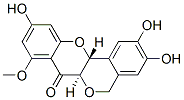 (6aR,12aR)-6a,12a-Dihydro-2,3,10-trihydroxy-8-methoxy[2]benzopyrano[4,3-b][1]benzopyran-7(5H)-one 结构式