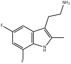 2-(5,7-二氟-2-甲基-1H-吲哚-3-基)乙烷-1-胺 结构式