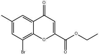 ethyl 8-bromo-6-methyl-4-oxo-chromene-2-carboxylate 化学構造式