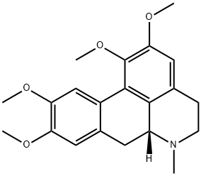 (6aR)-5,6,6aβ,7-テトラヒドロ-1,2,9,10-テトラメトキシ-6-メチル-4H-ジベンゾ[de,g]キノリン 化学構造式