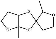3a,4',5,5',6,6a-ヘキサヒドロ-2',3a-ジメチルスピロ[1,3-ジチオロ[4,5-b]フラン-2,3'(2'H)-フラン] 化学構造式