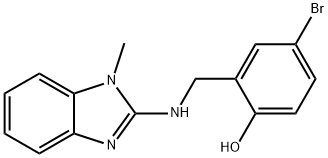 4-溴-2-(((1-甲基-1,3-二氢-2H-苯并[D]咪唑-2-亚基)氨基)甲基)苯酚, 383902-28-1, 结构式