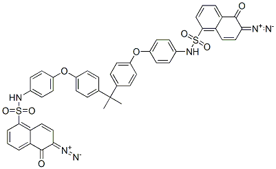 N,N'-[(1-Methylethylidene)bis(4,1-phenyleneoxy-4,1-phenylene)]bis[6-diazo-5,6-dihydro-5-oxo-1-naphthalenesulfonamide] Struktur