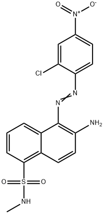 6-amino-5-[(2-chloro-4-nitrophenyl)azo]-N-methylnaphthalene-1-sulphonamide Struktur