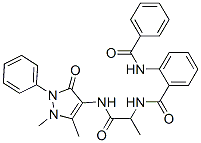 Benzamide, 2-(benzoylamino)-N-[2-[(2,3-dihydro-1,5-dimethyl-3-oxo-2-phenyl-1H-pyrazol-4-yl)amino]-1-methyl-2-oxoethyl]- (9CI) 结构式