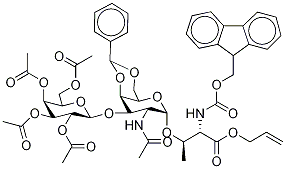 O- [2-乙酰氨基-4,6-O-亚苄基-2-脱氧-3-O-(2,3,4,6-四-O-乙酰基BD吡喃半乳糖基)-Α-D-吡喃半乳糖] -N- FMOC-L-苏氨酸烯丙酯, 384346-85-4, 结构式
