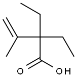 2,2-ジエチル-3-メチル-3-ブテン酸 化学構造式