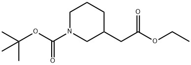乙基-BOC-3-哌啶-乙酸, 384830-13-1, 结构式