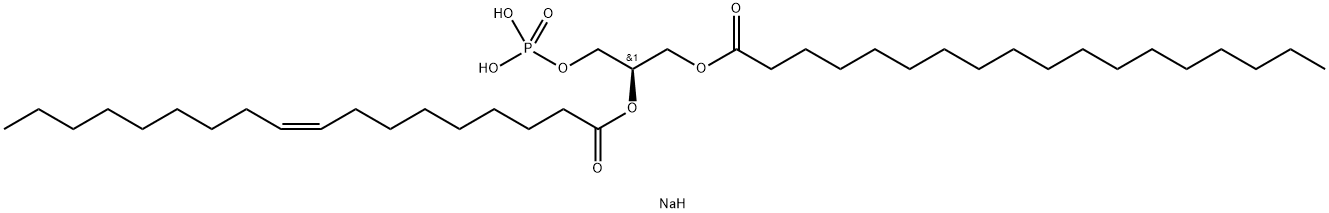1-STEAROYL-2-OLEOYL-SN-GLYCERO-3-PHOSPHATE(MONOSODIUM SALT) 化学構造式