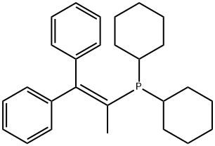 2-(Dicyclohexylphosphino)-1,1-diphenyl-1-propene,  Dicyclohexyl(1-methyl-2,2-diphenylvinyl)phosphine Struktur