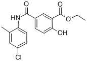 Ethyl 5-(((4-chloro-2-methylphenyl)amino)carbonyl)-2-hydroxybenzoate Struktur