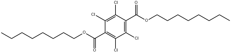 dioctyl 2,3,5,6-tetrachlorobenzene-1,4-dicarboxylate 化学構造式