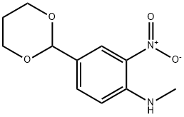 [4-(1,3-二氧己环-2-基)-2-硝基苯基]甲胺, 385378-68-7, 结构式