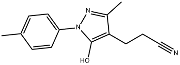 3-[5-羟基-3-甲基-1-(4-甲基苯基)-1H-吡唑-4-基]丙腈,385382-41-2,结构式