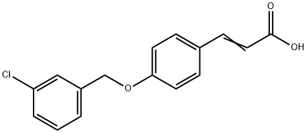 3-{4-[(3-クロロベンジル)オキシ]フェニル}アクリル酸 化学構造式