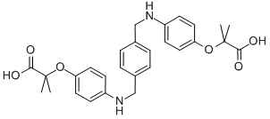 2,2'-[1,4-Phenylenebis(methyleneimino-4,1-phenyleneoxy)]bis[2-methylpropanoic acid] Structure