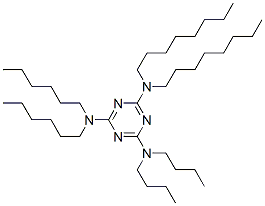 N,N-ジブチル-N',N'-ジヘキシル-N'',N''-ジオクチル-1,3,5-トリアジン-2,4,6-トリアミン 化学構造式