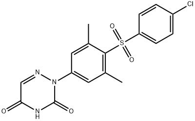 2-(4-((p-Chlorophenyl)sulfonyl)-3,5-dimethylphenyl)-as-triazine-3,5(2H ,4H)-dione Struktur