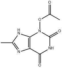 1H-Purine-2,6-dione, 3,7-dihydro-3-(acetyloxy)-8-methyl- Structure